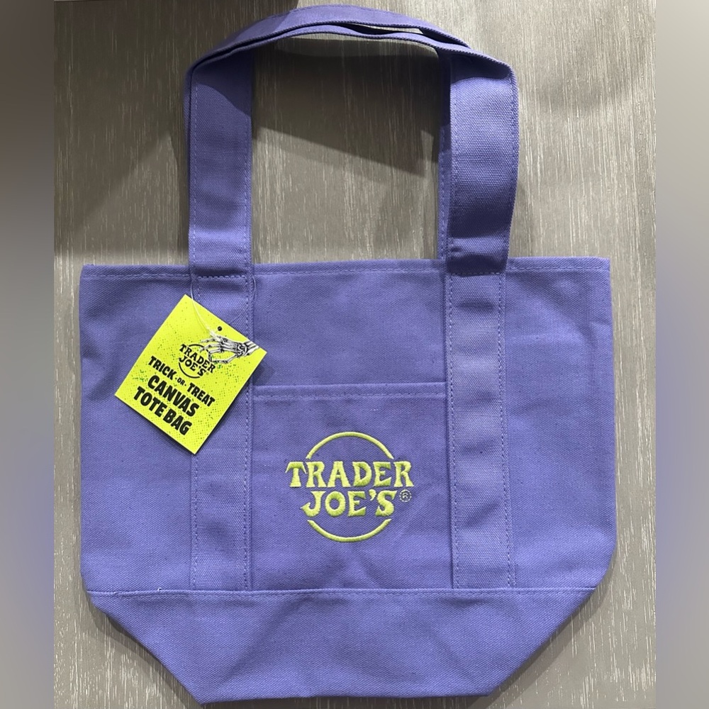 Trader Joe's Purple Canvas Tote Bag
